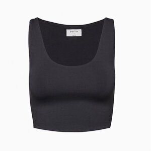 Babaton Women's Black Sculpt Crop Tank Top Large L Scoop Aritzia V neck Contour